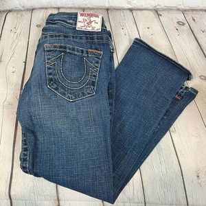True Religion Crop Kate Jeans Medium Dark Wash Cropped 28